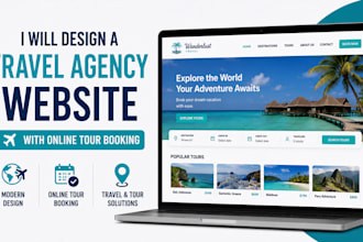 design a travel agency website with online tour booking