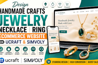 design handmade crafts jewelry necklace ring ecommerce website on ucraft simvo