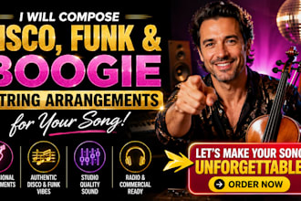 compose disco funk and boogie string arrangements for your song