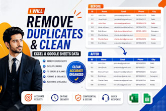remove duplicates and clean excel or google sheets data