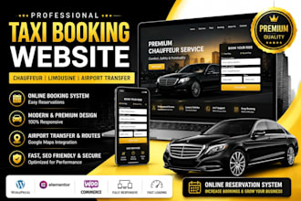 design chauffeur, limousine, taxi booking webswith booking system