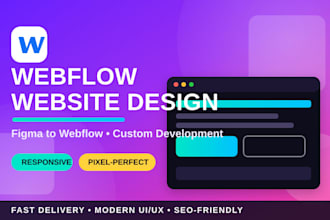 build or design webflow website, webflow landing page convert figma to webflow