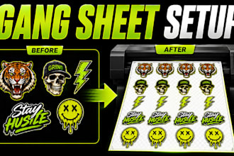set up your dtf gang sheet print ready file
