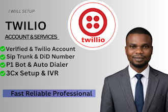 set up twilio, sip trunk, 3cx pbx, IVR, voip, and call routing