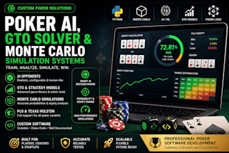 build poker ai, gto solver, monte carlo simulation and plo trainer
