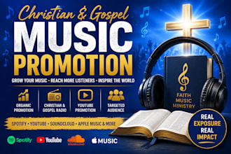 promote christian gospel music on spotify, youtube and radio