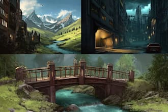 design 2d game concept art background and environment art