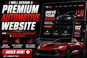 design a premium automotive website for car dealers, mechanics, and bike shops