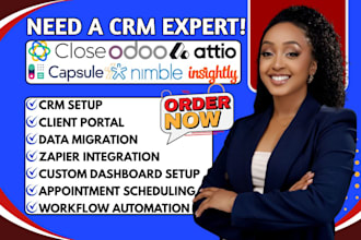 setup close odoo capsule attio nimble insightly crm workflow zapier automation