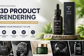 create photorealistic 3d product rendering and product visualization