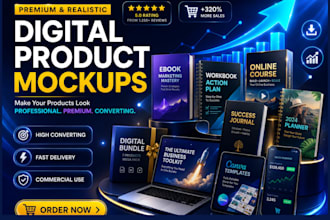 design digital product mockups for your brand
