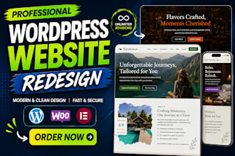redesign responsive word press website with elementor