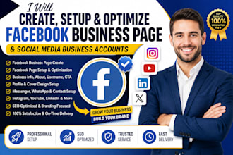 setup optimize facebook business page and setup social media business account