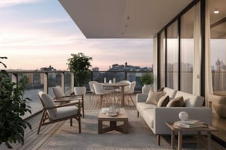 design modern 3d terrace, rooftop, balcony and outdoor living spaces