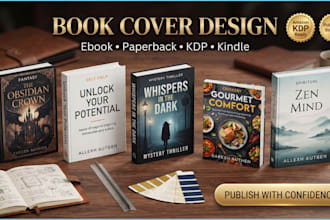 design book cover, ebook cover, KDP book cover and paperback cover, book design