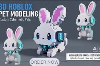 design custom 3d roblox pet models and game assets