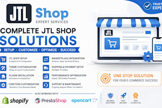 be your jtl shop expert for setup, design and customization