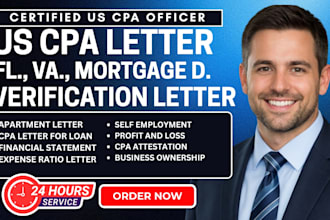 provide US CPA letter, audit financial statement, income verification CPA letter