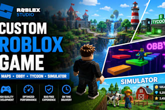 develop a custom roblox game, map, obby, tycoon or simulator in roblox studio