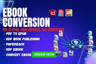 do book conversion word, adobe indesign, PDF to epub mobi, amazon KDP