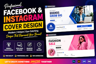 design attractive facebook and instagram cover pages