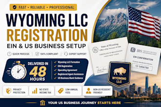 register US llc and ein in 48 hours wyoming state llc formation US bank creation