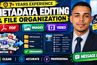 do metadata editing, PDF files, video, audio, image, and bulk file arrangement