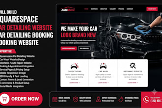 design a squarespace car detailing website with car detailing booking