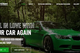 design a squarespace car detailing website with car detailing booking