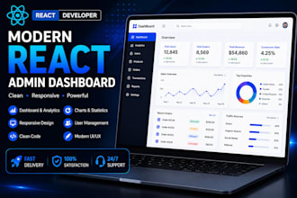 build a modern react admin dashboard with responsive UI