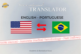 do manual scientific and medical translation to portuguese or english