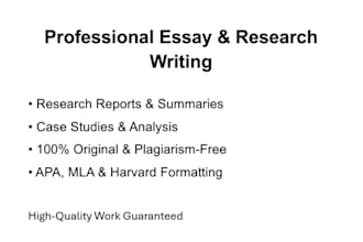 be your professional essay writer and research writer