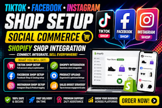 tiktok facebook instagram shop setup social commerce shopify shop integration