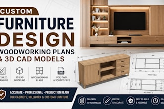 design custom furniture, woodworking plans and 3d furniture cad models
