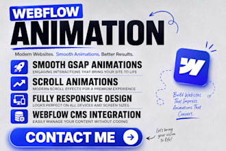 design a modern webflow website with gsap and scroll animations