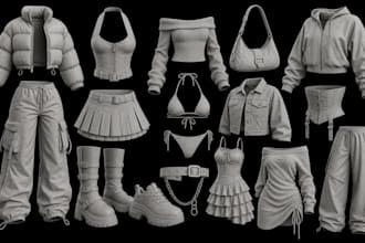 do 3d second life clothing mesh rigging 3d garment gta fivem y2k fashion design