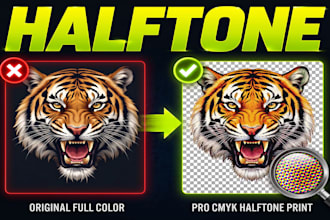 create transparent halftone artwork for dtf dtg print ready
