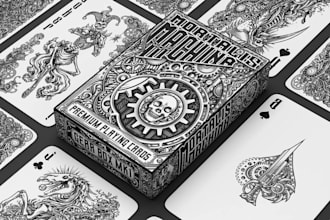 design custom playing card game poker blackjack decks and card game set mockups