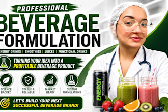 formulate beverage products energy drink fruit smoothie and recipes development