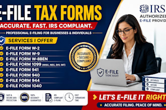 efile form 1099, w2, and 1040 tax returns with irs compliant filing