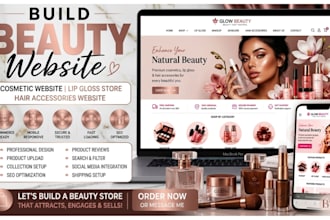 build beauty website cosmetic website lip gloss store hair accessories website