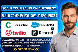 build close salesforce CRM twilio resend automated reminder follow up sequences