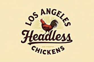 do make los angeles headless chickens vintage logo design
