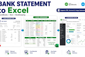 convert bank statements to excel and quickbooks bookkeeping