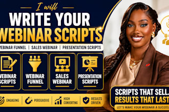 write your webinar scripts, webinar funnel, sales webinar, presentation scripts