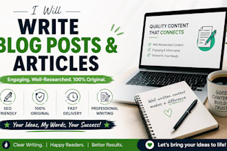 write blog posts and articles in english