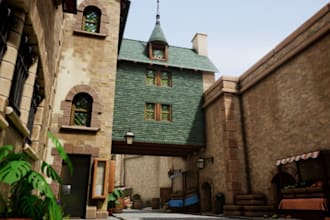 realistic 3d game environment in unreal engine ue5 level design