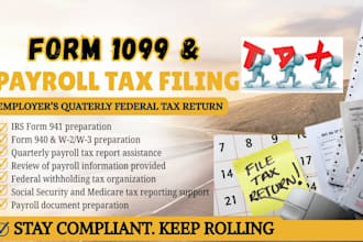 prepare irs form 1099 nec and 1099 misc filing and contractor for US businesses