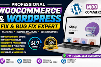 fix woocommerce check errors, payment issues, bugs fix and wordpress issues