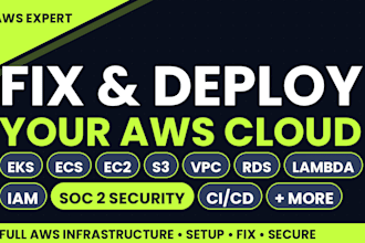 be your AWS expert to fix, deploy and secure your cloud infrastructure